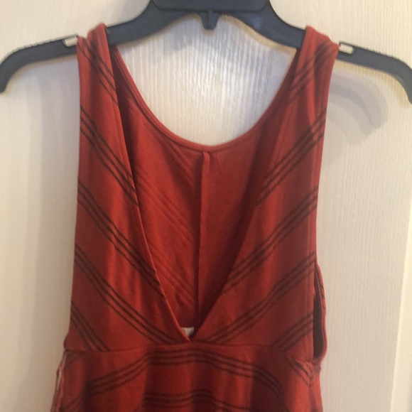 Free People Open Back Red Chevron Dress - Picture 3 of 4